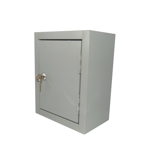 [CAJ-DIS-252012] CAJA DE CONTROL ELECTRICO CON PUERTA Y CERRADURA DE 25 X 20 X 12 CM LAMINA DE 70 MM MARCA DISMEVEN