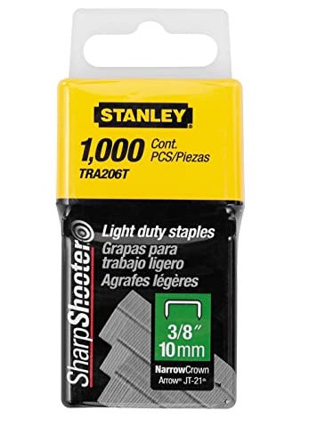 [CAJ-STA-TRA206T] CAJA DE GRAPAS PARA TRABAJO LIGERO 3/8" - 10 MM X 1000 PZAS REF.TRA206T / GRA-702 MARCA STANLEY