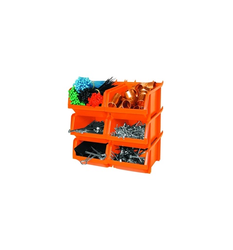 [CAJ-TRU-50075] ORGANIZADOR / CAJA PLASTICA APILABLE JGO 6 PZS 12 CM x 10.50 CM x 7 CM ALTURA REF.50075 MARCA TRUPER