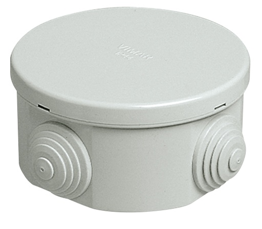 [CAJ-VIM-V55002] CAJA DE DERIVACION REDONDA ELEC. C/ TAPA Y ENGACHE. DE 8 X 4CM IP44 REF. V55002 / 076976 MARCA VIMAR