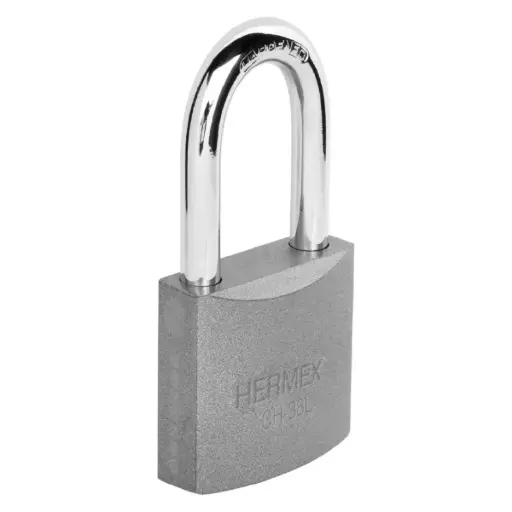 [CAN-HER-43323] CANDADO PLANO HIERRO 38 MM ARCO LARGO MOD. CH-38L REF. 43323 MARCA HERMEX