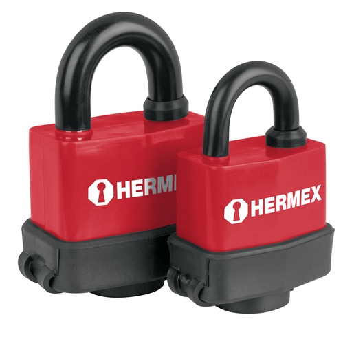 [CAN-HER-43367] CANDADO ACERO LAMINADO 40 MM CON CUBIERTA DE PVC MOD. 43367 CMR-40 REF. 43367 MARCA HERMEX