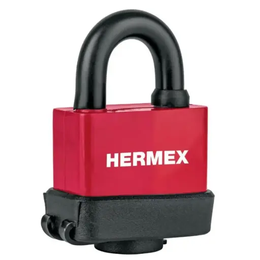 [CAN-HER-43368] CANDADO ACERO LAMINADO 50 MM CON CUBIERTA DE PVC MOD. 43368 CMR-50 REF. 43367 MARCA HERMEX