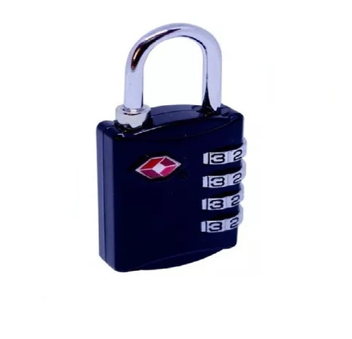 [CAN-ZOE-3090DY] CANDADO DE COMBINACION TSA (4 DIALES) NEGRO MOD. ZCE-3090DY REF. CE0136 MARCA ZOE