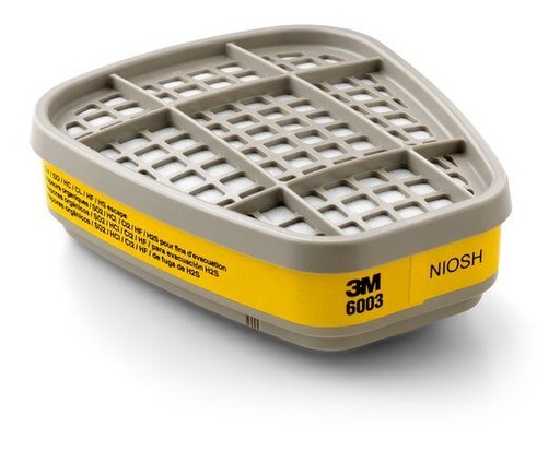 [CAR-3M-6003] CARTUCHO CONTRA VAPORES ORGANICOS/ GASES ACIDOS CLASE 1 (PAR) REF. 6003 MARCA 3M