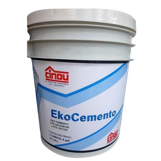 [CEM-CIN-CU4G] CEMENTO PLASTICO CUÑETE 4 GL REF. EKOCEMENTO MARCA CINDU