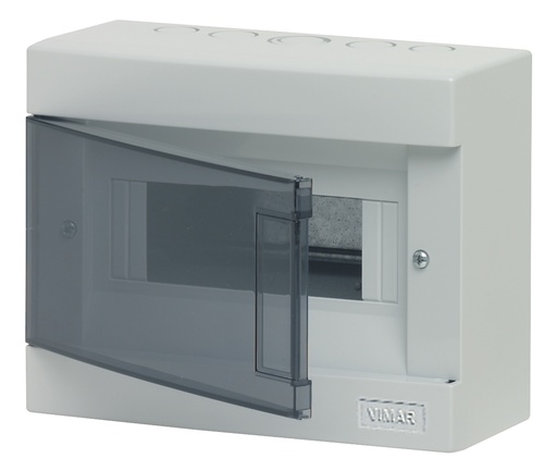 [CEN-VIM-V50408] CENTRALITA SUPERFICIAL 8 MODULOS CON PUERTA IP40 COLOR GRIS REF. V50408 / 152595 MARCA VIMAR