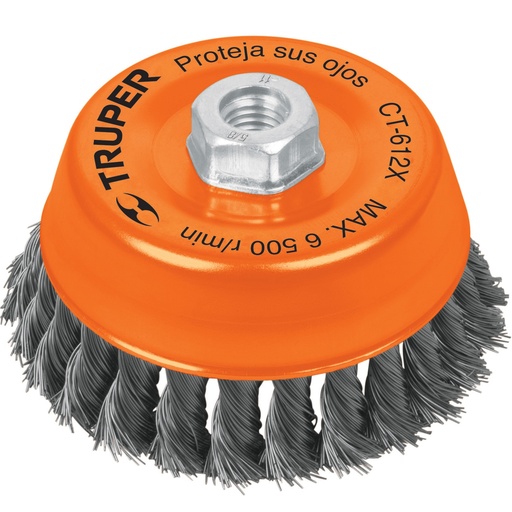 [CEP-TRU-11542] CEPILLO COPA ALAMBRE TRENZADO GRUESO 5" X 5/8" 6500 RPM MOD.CT-612X REF.11542 MARCA TRUPER
