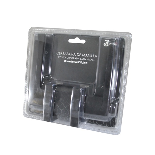 [CER-BAR-CER.03.01] CERRADURA DE MANILLA CON ROSETA PARA DORMITORIO NEGRO MATE REF. CER.03.01 MARCA BARI
