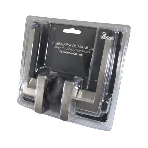 [CER-BAR-CER.03.03] CERRADURA DE MANILLA CON ROSETA PARA DORMITORIO CEPILLADO REF. CER.03.03 MARCA BARI