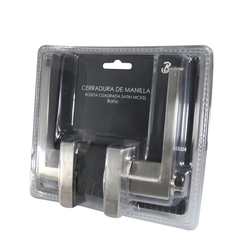 [CER-BAR-CER.03.04] CERRADURA DE MANILLA CON ROSETA PARA BAÑO CEPILLADO REF. CER.03.04 MARCA BARI