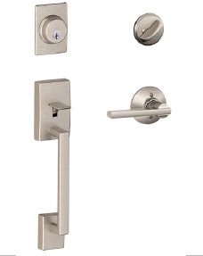 [CER-BAR-CER.04.04] CERRADURA DE MANILLA REDONDA CON ROSETA LLAVE -PASADOR P/PUERTA PRINC. CEPILLADO REF.CER.04.04 BARI