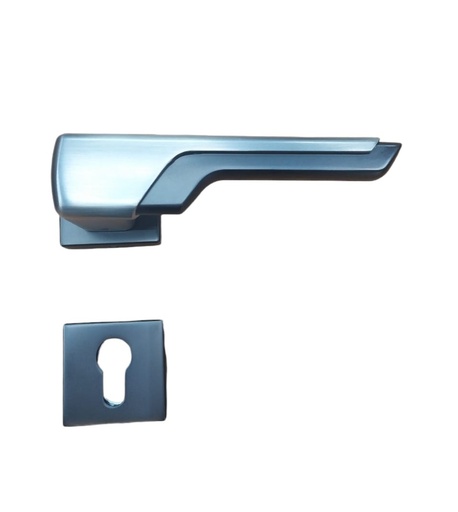 [CER-BAR-CER.06.22] CERRADURA DE MANILLA CON ROSETA PARA BAÑO SERIE FERRARA ACERO/NEGRO REF. CER.06.22 MARCA BARI