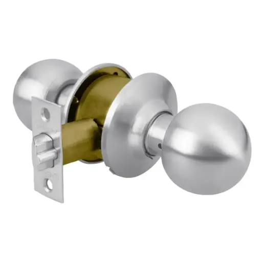 [CER-HER-43463] CERRADURA DE POMO TIPO BOLA SATINADA MOD. CEPO-31E REF. 43463 / 18976 MARCA HERMEX
