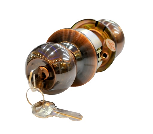 [CER-TEZ-3612275] CERRADURA DE POMO / BOLA CON LLAVE COBRE PARA DORMITORIO REF. 36-12-275 MARCA TEZZA