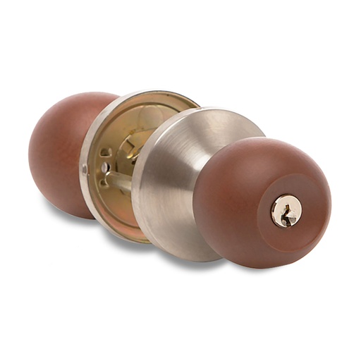 [CER-ZOE-2617AE] CERRADURA DE POMO /BOLA C ROSETA MADERA OSCURA PARA DORMITORIO MOD. ZCE-2617AE REF. CE0005 MARCA ZOE