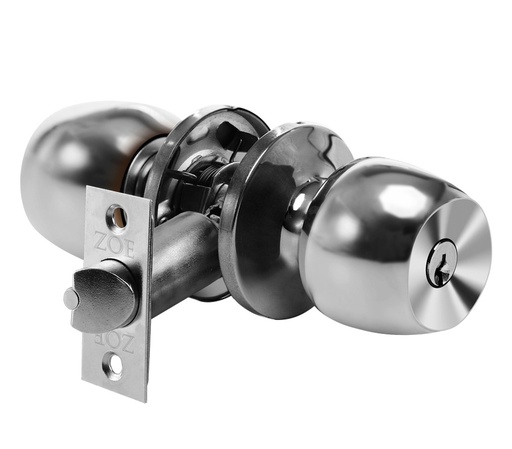 [CER-ZOE-6378AJ] CERRADURA DE POMO METAL T/MANZANITA ACERO INOX MOD. ZCE-6378AJ REF. CE0008 MARCA ZOE