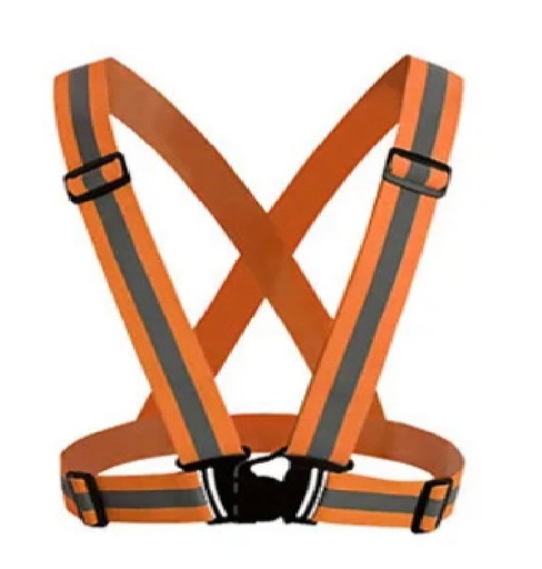 [CHA-SUM-CRG-405] CHALECO TIPO ARNES VIAL CON CINTA REFLECTIVA NARANJA TALLA UNICA MARCA SUMIPLOCA