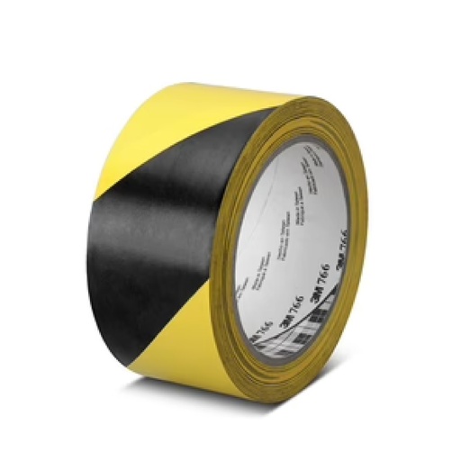 [CIN-3M-766-21N] CINTA DEMARCACION AMARILLA / NEGRO 2" X 33 MTS REF. 766-2IN MARCA 3M