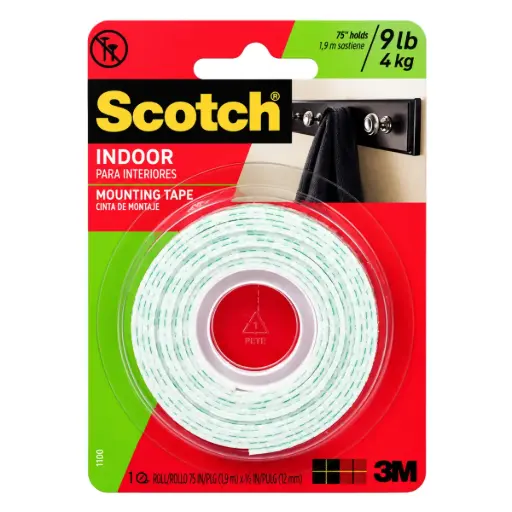 [CIN-3M-CIN-711] CINTA DOBLE FAZ ( 1/2" X 80" ) 12,7 MM X 2,03 MTS MOD.110S REF.CIN-711 COD. 010538 MARCA 3M