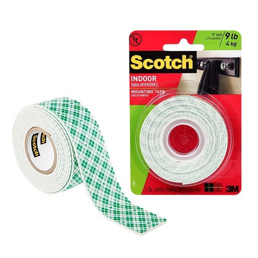 [CIN-3M-CIN-711] CINTA DOBLE FAZ ( 1/2" X 80" ) 12,7 MM X 2,03 MTS MOD.110S REF.CIN-711 COD. 010538 MARCA 3M