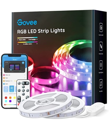 [CIN-GOV-RGB-H61961A1] KIT DE CINTA LED RGB CON CONTROL SMART MUSIC APP 24V 60W (2 X10 MTS) REF.H61961A1 MARCA GOVEE