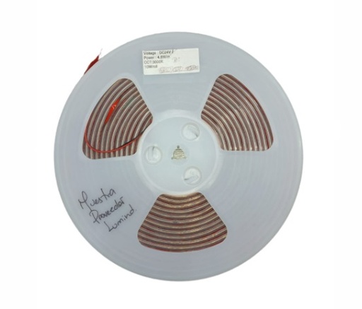 [CIN-LUM-DC24V] CINTA LED 10MTS 24 VDC 3000 K 4.8W/M ( NO INCLUYE EL DRIVER) IP 65 REF. DC24V MARCA LUMIND