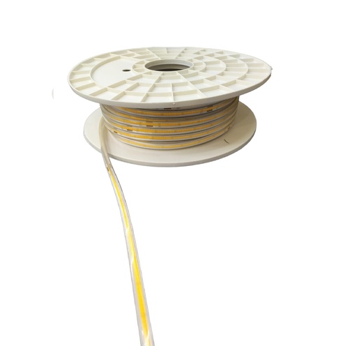 [CIN-LUM-LUM-358] CINTA LED TIPO COB S/PUNTOS 110V 3000K (CADA 5 MTS 1 PLUG) POR METRO CUB. TRANSP REF. LUM-358 LUMIND