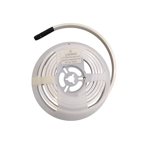[CIN-LUM-LUM-706] CINTA LED TIPO NEON P/RIEL MAGNETICO 24V 16W 2MTS 3000K COLOR SILICONE BLANCO LUM-706 MARCA LUMIND