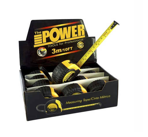 [CIN-POW-430] CINTA METRICA 16 MM X 3 MTS ANTIBLOQUEO REF. 430 / 3MX16MM MARCA POWER