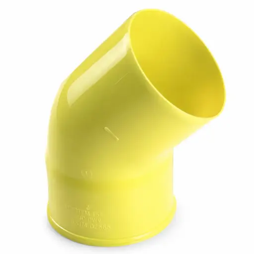 [COD-UNI-C010020CC] CODO DE PVC PARA AGUA SERVIDA 75 MM X 45º X 3.2 MM (3" X 45°) C-C AMARILLO REF.C010020CC UNITECA