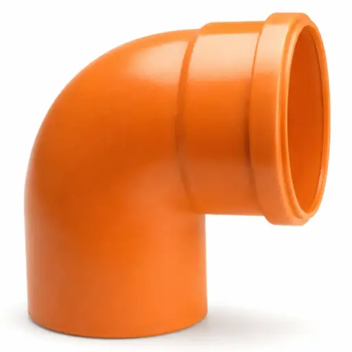 [COD-UNI-C021020] CODO REFORZADO DE PVC PARA AGUA SERVIDA DE 75 MM X 90° ( 3" X 90° ) C-E REF. C021020 NARANJA UNITECA