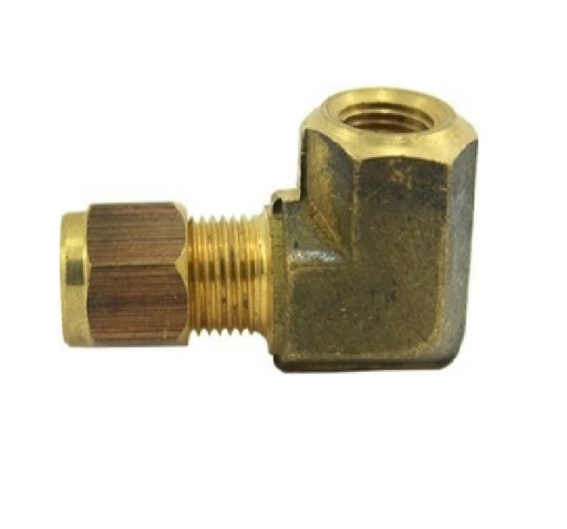 [COD-VEN-466] CODO DE 90° DE COMPRESIÓN - LATON / MACHO DIAM. TUBO X NPT 1/4X1/4" REF. 70-FV-08X08 MARCA VENEPRO