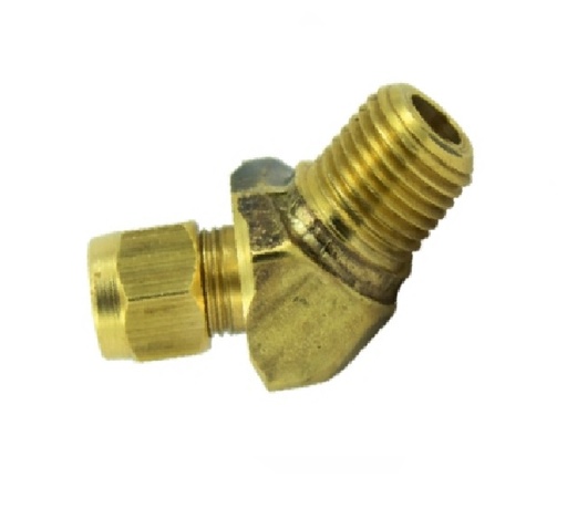 [COD-VEN-488] CODO DE 45° DE COMPRESIÓN - LATON / DIAMETRO DE TUBO 1/4X1/4" REF. 74-FV-08X08 MARCA VENEPRO