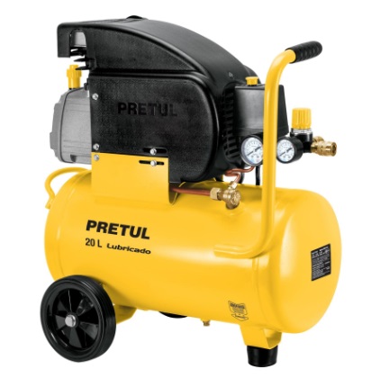 [COM-PRE-23065] COMPRESOR HORIZONTAL C/RUEDAS 20 LTS 2.5 HP 127V MANG. MOD. COMP-20LP REF. 23065 MARCA PRETUL