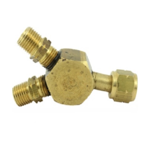 [CON-VEN-1351] CONECTOR TIPO YEE DE LATON P / ACETILENO 1/4" REF. D20-V-08A MARCA VENEPRO