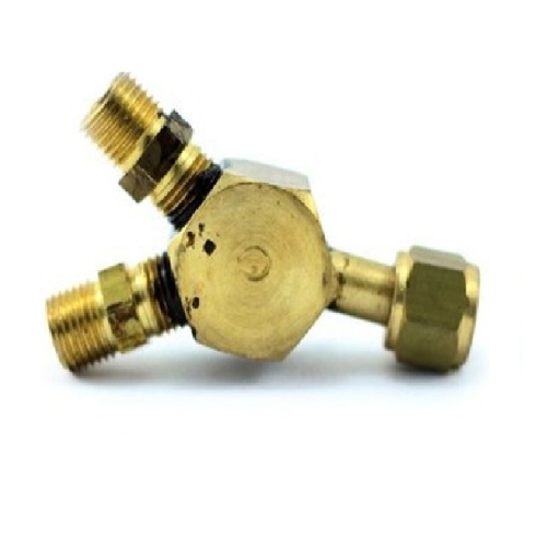 [CON-VEN-1361] CONECTOR TIPO YEE DE LATON P / OXÍGENO 1/4" REF. D20-V-080 MARCA VENEPRO