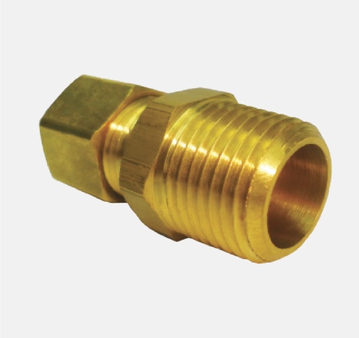 [CON-VEN-442] CONECTOR MACHO DE COMPRESIÓN C/ANILLO DIAM. TUBO X NPT 8MMX1/4" REF. 68-FV-20 MARCA VENEPRO