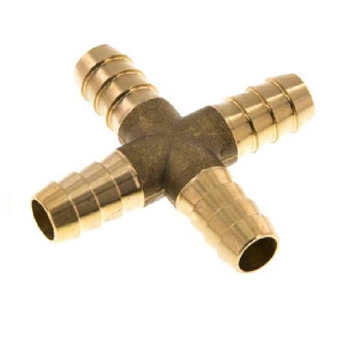 [CON-VEN-806] CONEXIÓN DE LATON ESPIGA P / MANGUERA TIPO CRUZ 1/4" REF. 207-V-08 MARCA VENEPRO
