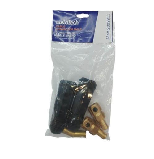 [CON-WEL-2003811PAR] CONECTOR MACHO / T/ DINSE 35 - 50 MM2 300 AMP (2 PZAS) REF.2003811 P/LASS / VOLTARC / ALUMA WELDTECH