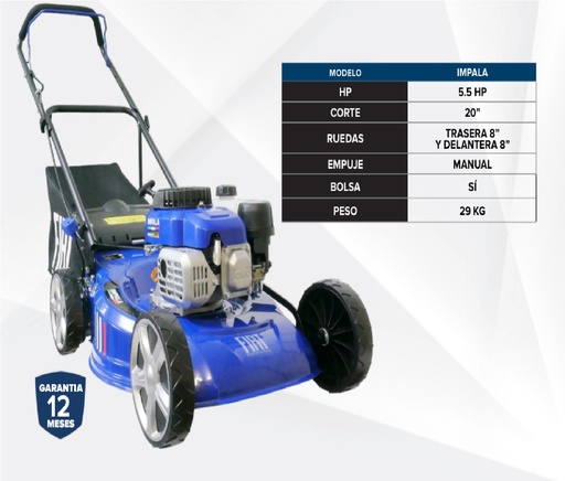 [COR-FIAT-IMPALA] CORTAGRAMA / PODADORA GASOLINA 20" 5.5 HP 4 kW 150 CC TANQUE 0.8 L REF. IMPALA MARCA FIAT