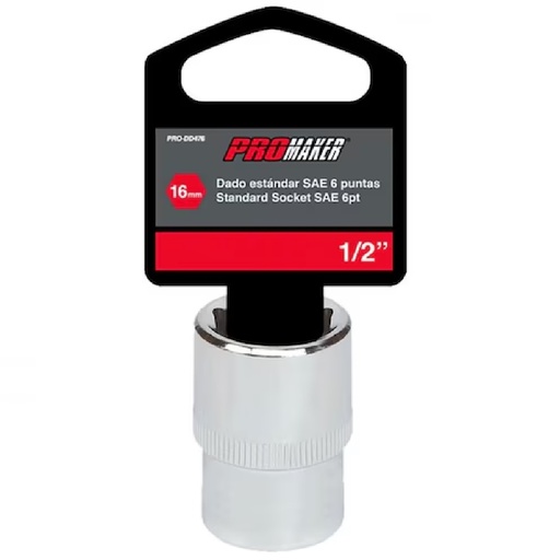 [DAD-PRO-DD476] DADO CORTO HEXAGONAL 1/2" X 16 MM REF. PRO-DD476 MARCA PROMAKER