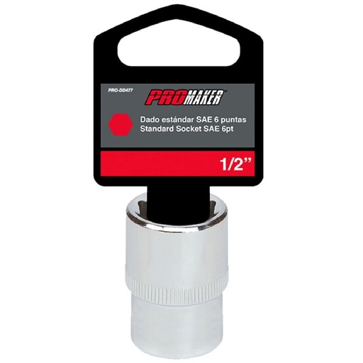 [DAD-PRO-DD482] DADO CORTO HEXAGONAL 1/2" X 22 MM REF. PRO-DD4832 MARCA PROMAKER