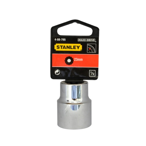 [DAD-STA-88795] DADO CORTO ESTRIA CROMADO 1/2" X 23 MM C/ B REF. 88-795 COD. 783114 MARCA STANLEY