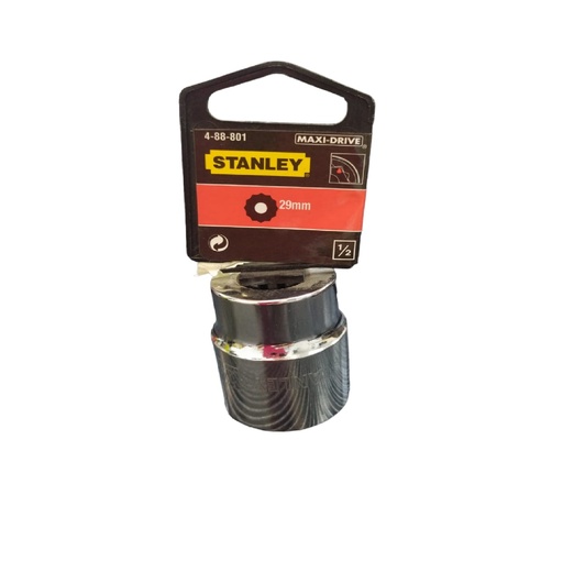 [DAD-STA-88801] DADO CORTO ESTRIA CROMADO 1/2" X 29 MM C/ B REF. 88-801 COD. 888011 MARCA STANLEY