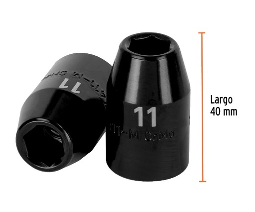 [DAD-TRU-12411] DADO DE IMPACTO 1/2" 11 MM CUADRO 1/2" 6 PUNTAS MOD. D-7411-M EF. 12411 MARCA TRUPER