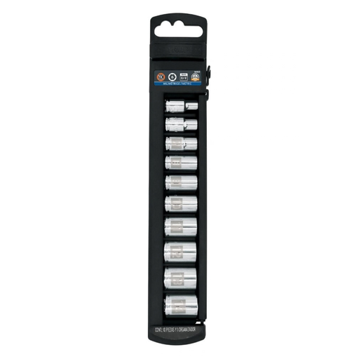 [DAD-TRU-14166] JUEGO DE AUTOCLET / DADOS DE 1/4" X 10 PZAS MILIMETRICO MOD. 14166 MARCA TRUPER
