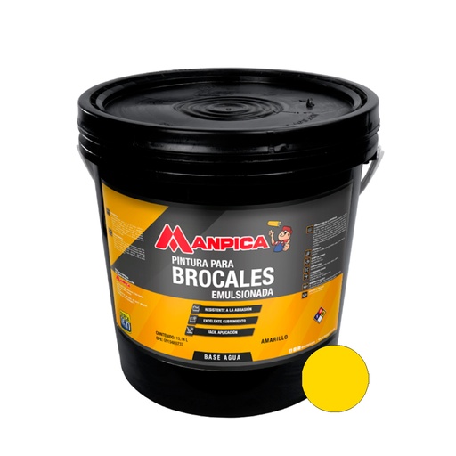 [DEM-MAN-CEM-200-40] PINTURA DEMARCACION BROCAL CUÑETE DE 4 GAL COLOR AMARILLO REF. CEM-200-40 MARCA MANPICA