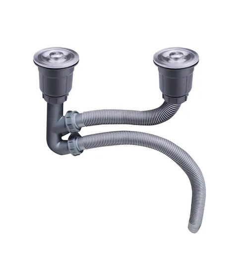[DES-BEL-GRI-0031] DESAGUE FREGADERO ACERO INOX. SIFON Y COLECTOR ( KIT 2 TINAS ) REF. GRI-0031 / 010403 MARCA BELT-G