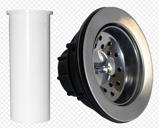 [DES-GDE-CST-P314] DESAGUE / CANASTA PARA FREGADERO PLASTICO CROMADO DE 3 1/2" REF. CST-P314 MARCA GDESEO